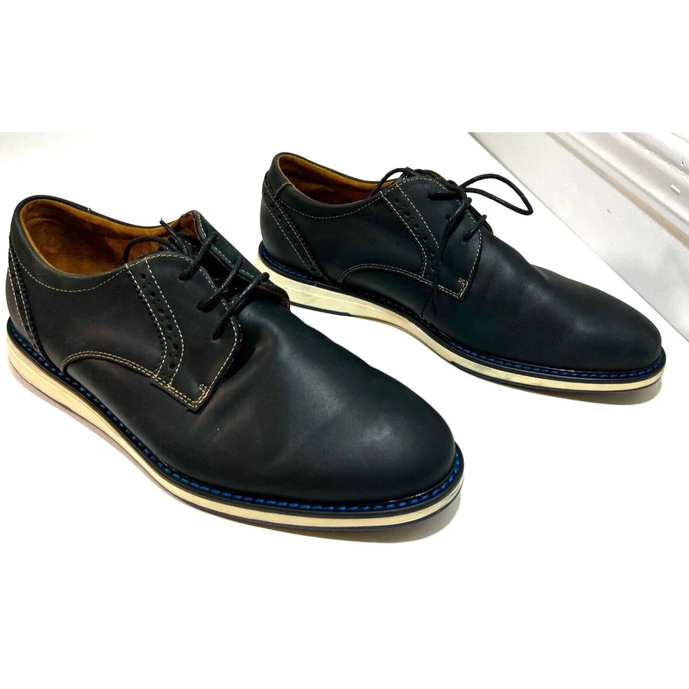 Men's Steve Madden Itern Oxford Bluish Black Leather US Sz. 8M